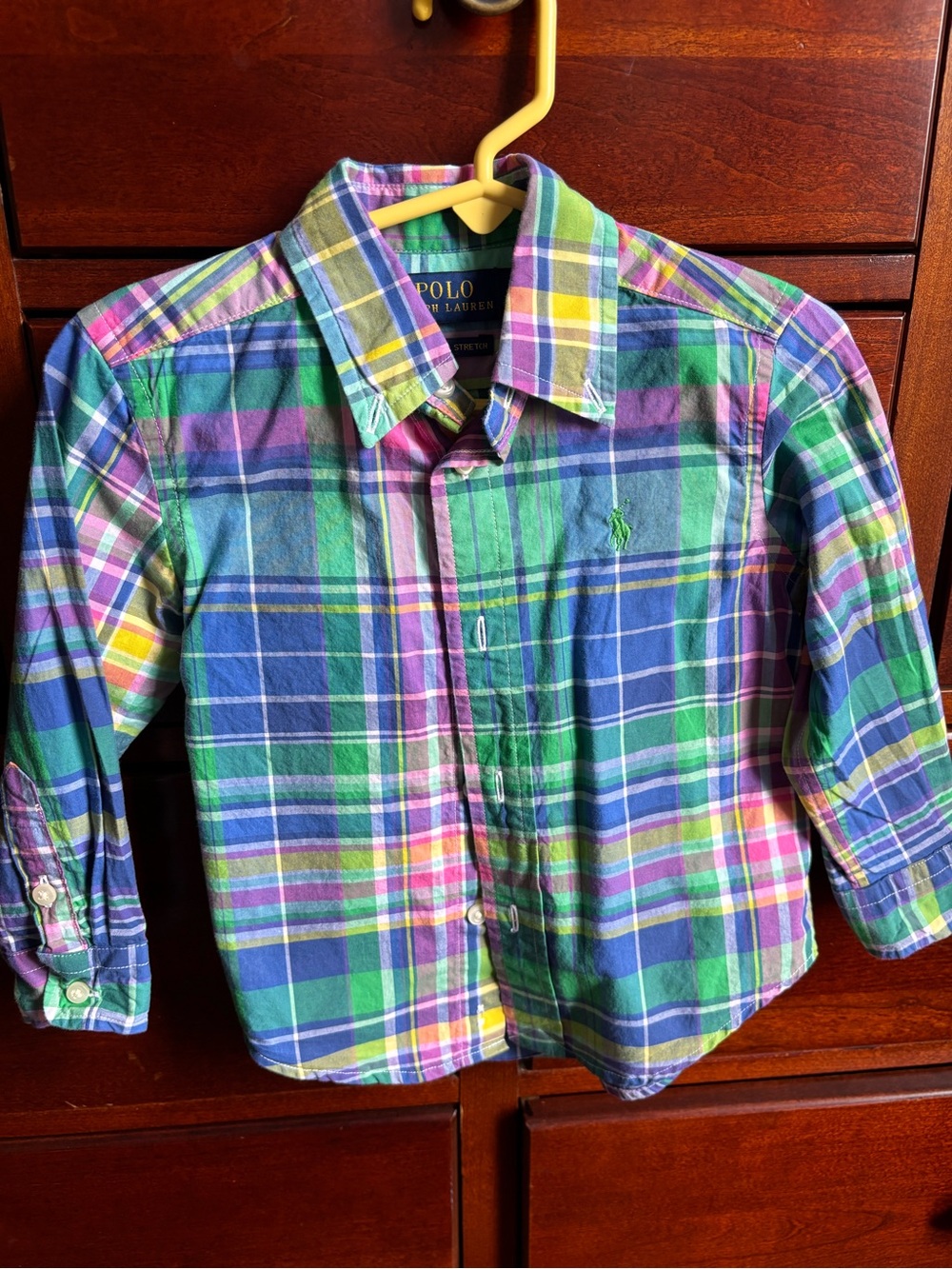 Polo by Ralph Lauren Boys' Green & Blue Plaid Button-Up Shirt (Size 2 - Toddler)